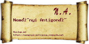 Neményi Antigoné névjegykártya